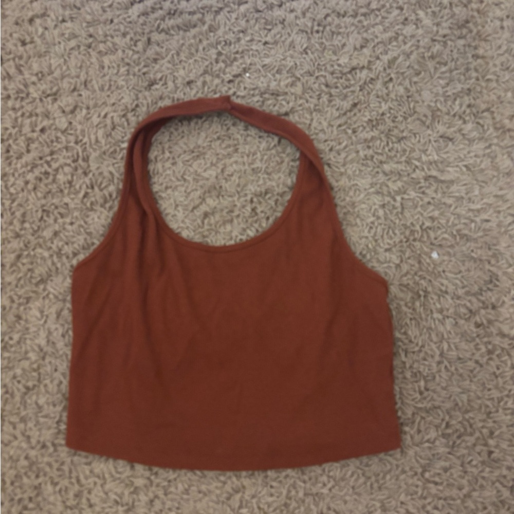 Rust Halter Neck Women's Top - SHEIN